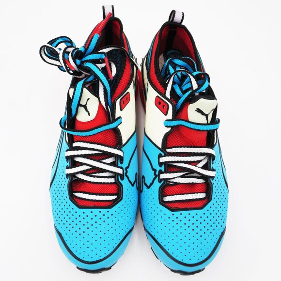 NIB Puma Toori Run C Anime-Inspired Sneaker Blue-White-Flame Scarlet Mens Size 7 - Picture 4 of 16